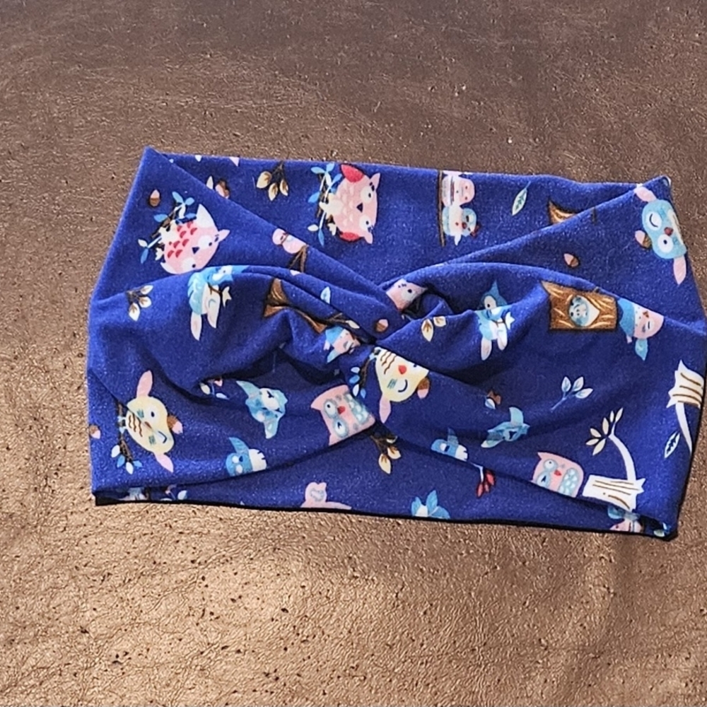 Blue Owl Print Kids Headband